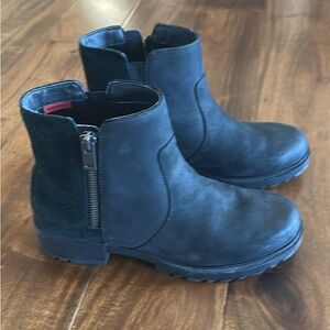 Sorel Black Waterproof Ankle Boots